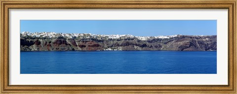 Framed Town at the coast, Fira, Santorini, Cyclades Islands, Greece Print