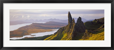Framed Old Man of Storr Mountains, Isle of Skye, Inner Hebrides, Highland Region, Scotland Print