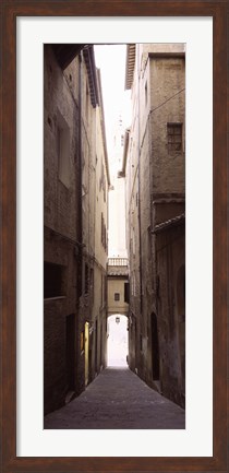Framed Narrow alley with old buildings, Siena, Siena Province, Tuscany, Italy Print
