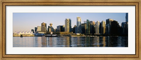 Framed Vancouver skyline at dusk, British Columbia, Canada 2013 Print