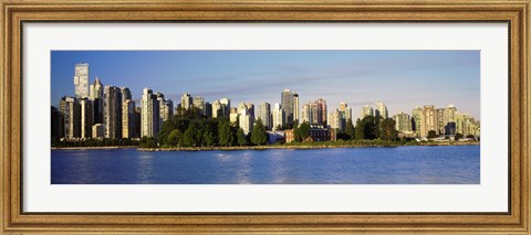 Framed City skyline, Vancouver, British Columbia, Canada Print