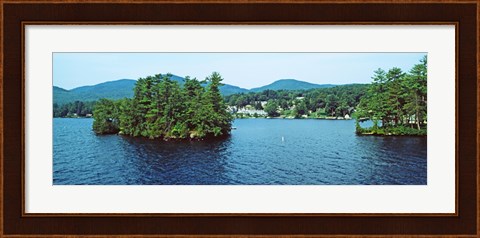 Framed Wooded island, Lake George, New York State, USA Print