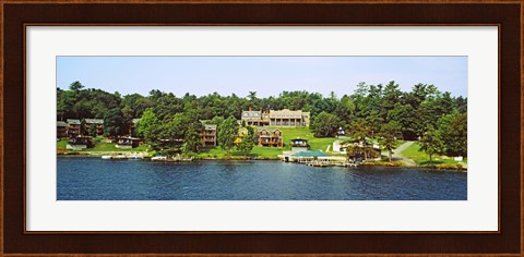 Framed Buildings along Lake George, New York State, USA Print