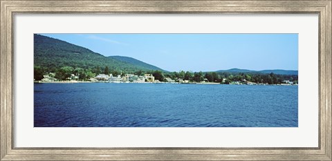Framed View of a dock, Lake George, New York State, USA Print