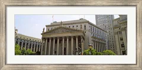 Framed Facade of a government building, US Federal Court, New York City, New York State, USA Print