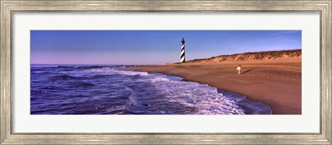 Framed Lighthouse on the beach, Cape Hatteras, North Carolina, USA Print
