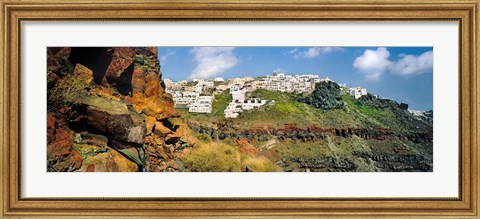 Framed Houses on a hill, Santorini, Greece Print
