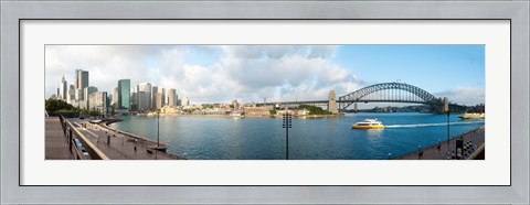 Framed Buildings at waterfront, Circular Quay, The Rocks, Sydney Harbor Bridge, Sydney, New South Wales, Australia 2012 Print