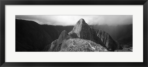 Framed Ruins, Machu Picchu, Peru (black and white) Print
