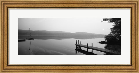 Framed Pier, Pleasant Lake, New Hampshire, USA Print