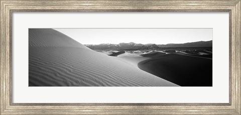 Framed Sunrise at Stovepipe Wells, Death Valley, California (black &amp; white) Print