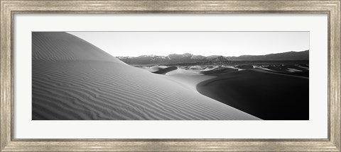Framed Sunrise at Stovepipe Wells, Death Valley, California (black &amp; white) Print