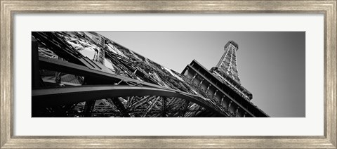 Framed Las Vegas Replica Eiffel Tower, Las Vegas, Nevada (black &amp; white) Print