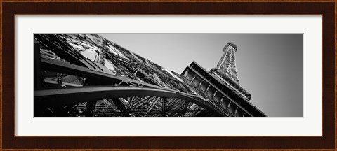Framed Las Vegas Replica Eiffel Tower, Las Vegas, Nevada (black &amp; white) Print