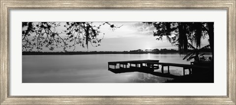 Framed Lake Whippoorwill, Sunrise, Florida (black &amp; white) Print