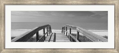 Framed Boardwalk on the beach, Gasparilla Island, Florida, USA Print