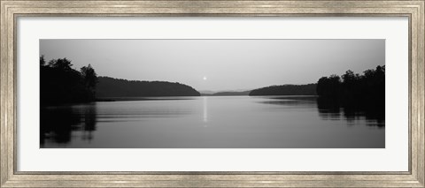 Framed Reflection of sun in a lake, Lake Chatuge, Western Mountains, North Carolina, USA Print