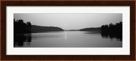 Framed Reflection of sun in a lake, Lake Chatuge, Western Mountains, North Carolina, USA Print