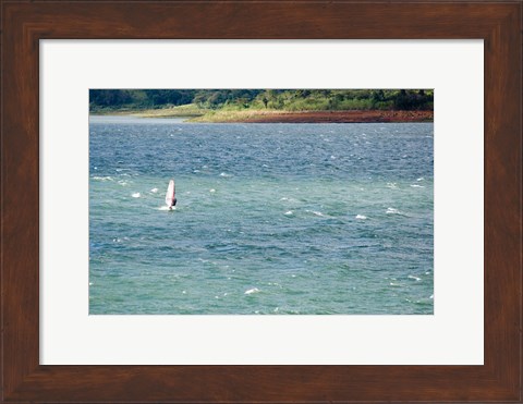 Framed Wind surfer in a lake, Arenal Lake, Guanacaste, Costa Rica Print