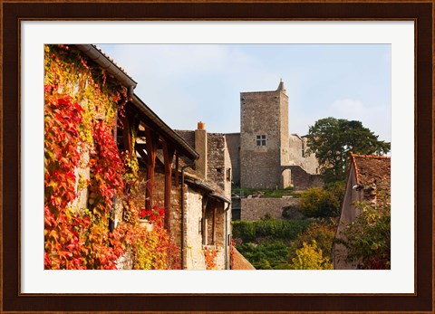Framed Castle on a hill, Brancion, Maconnais, Saone-et-Loire, Burgundy, France Print