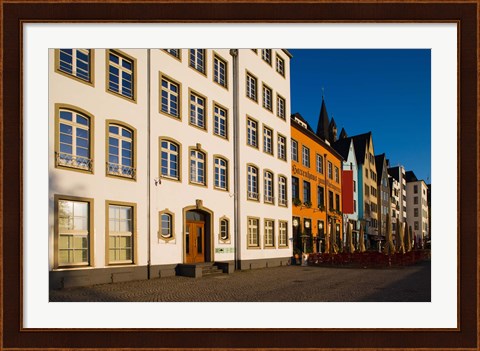 Framed Close Up of Buildings along Frankenwerft Embankment, Cologne, North Rhine Westphalia, Germany Print