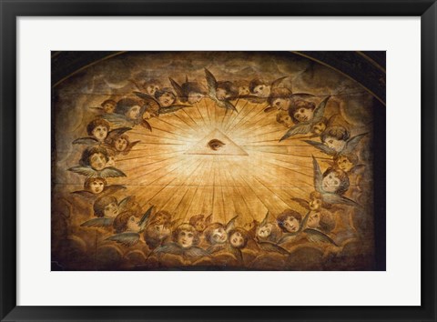 Framed Il Gesu ceiling detail, Church of the Gesu, Rome, Lazio, Italy Print