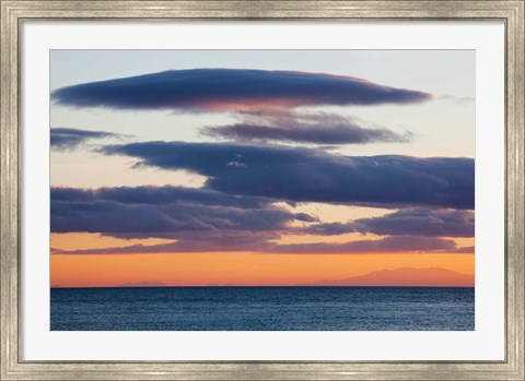 Framed View of the Mediterranean Sea at dusk, Sete, Herault, Languedoc-Roussillon, France Print