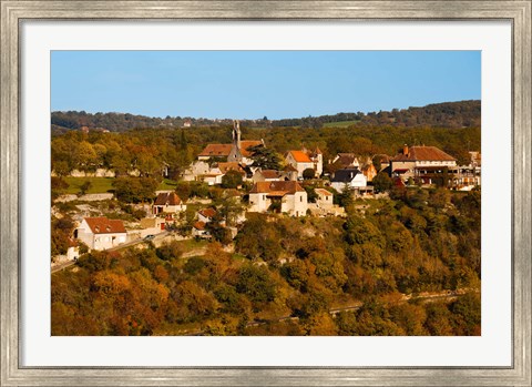 Framed Overview of L&#39;Hospitalet village, Rocamadour, Lot, Midi-Pyrenees, France Print