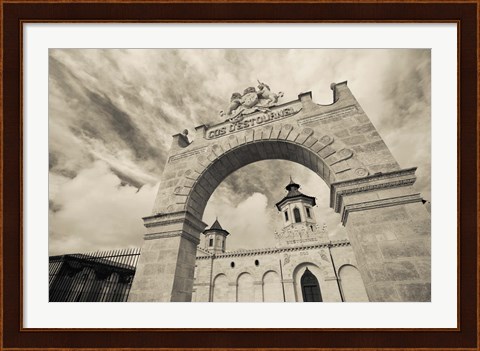 Framed Entrance of a Winery, Chateau Cos d&#39;Estournel, St-Estephe, Haut Medoc, Gironde, Aquitaine, France Print