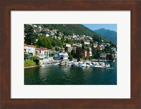 Framed Buildings at the waterfront, Varenna, Lake Como, Lombardy, Italy Print