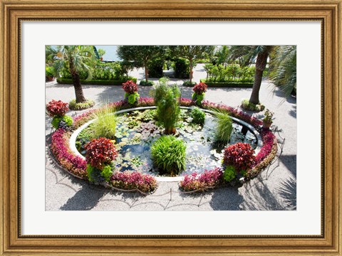 Framed Lily pads in a pond, Isola Madre, Stresa, Lake Maggiore, Italy Print