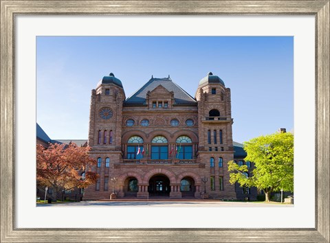 Framed Facade of a building in Queens Park, Toronto, Ontario, Canada Print