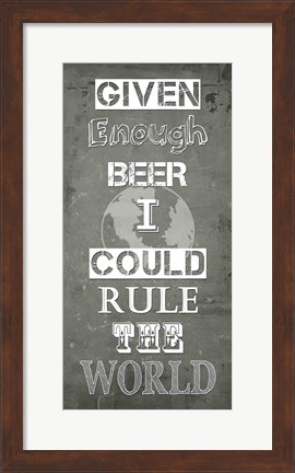 Framed Given Enough Beer Print