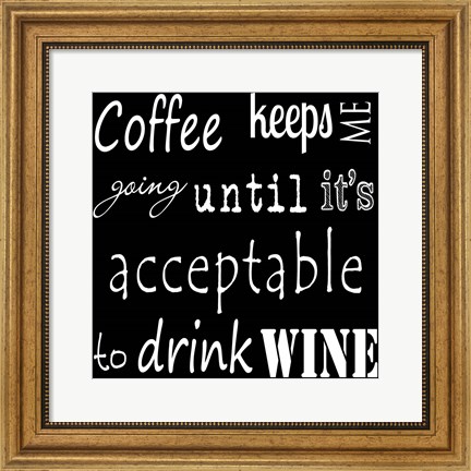 Framed CoffeeTill Wine Print
