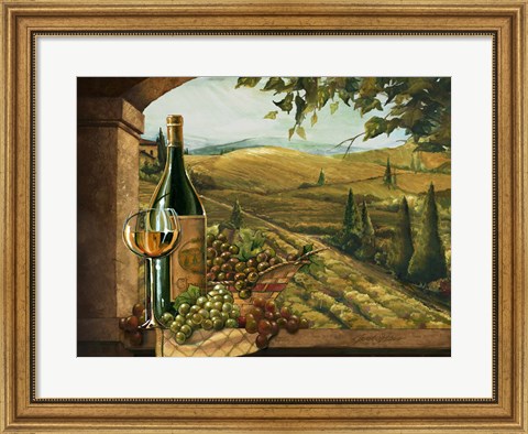 Framed Vineyard Window II Print