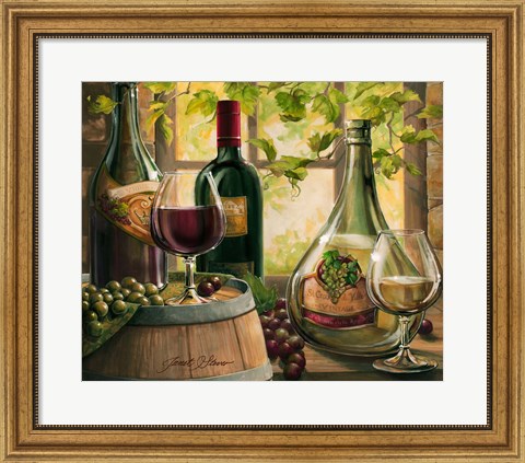 Framed Wine By The Window II Print