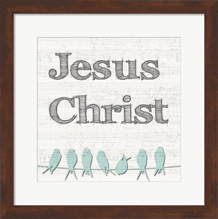 Framed Jesus Christ Birds Print