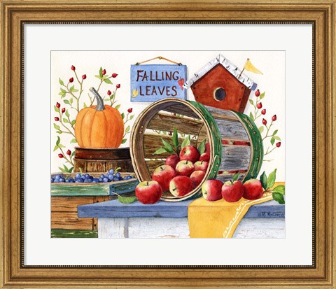 Framed Apples Grapes &amp; Pumpkins Print