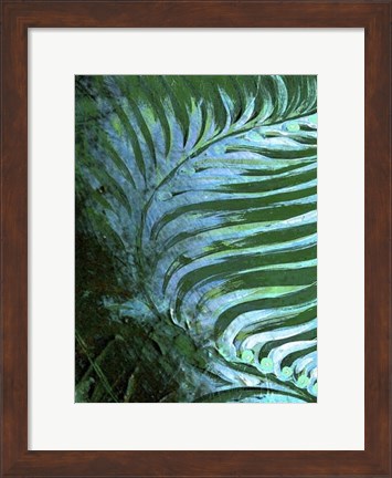 Framed Emerald Feathering I Print