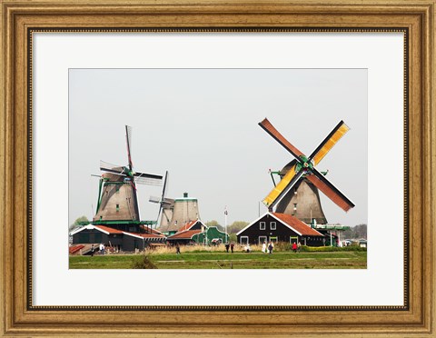 Framed Dutch Zaanse Schans Windmills Print