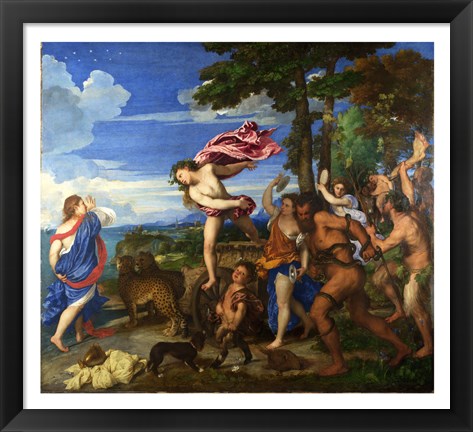 Framed Titian Bacchus and Ariadne Print