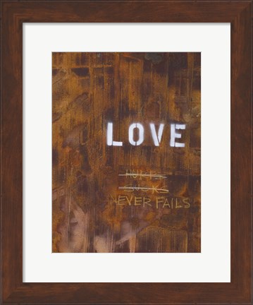 Framed Love Never Fails I Print