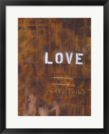 Framed Love Never Fails I Print