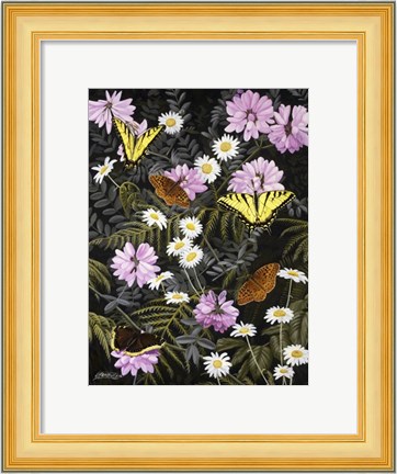 Framed Tapestry of Butterflies Print