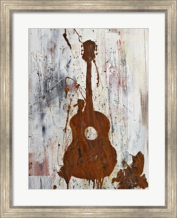 Framed Rust Guitar Print