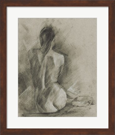 Framed Charcoal Figure Study I Print