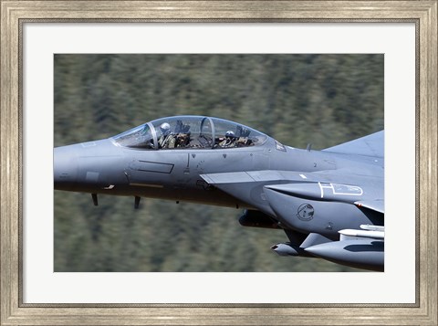 Framed F-15E Strike Eagle low flying over Wales, United Kingdom Print