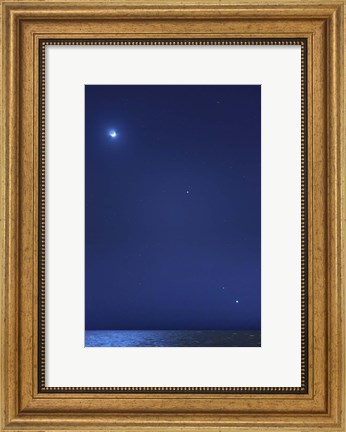 Framed Conjunction of the moon, Jupiter, Mars and Venus Print