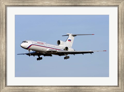 Framed Tupolev Tu-154M on final approach in Bulgaria Print