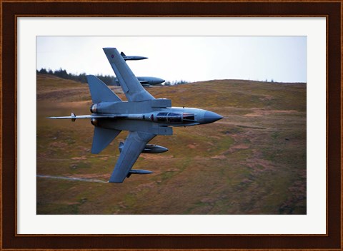 Framed Royal Air Force Tornado GR4 during low fly training in North Wales Print